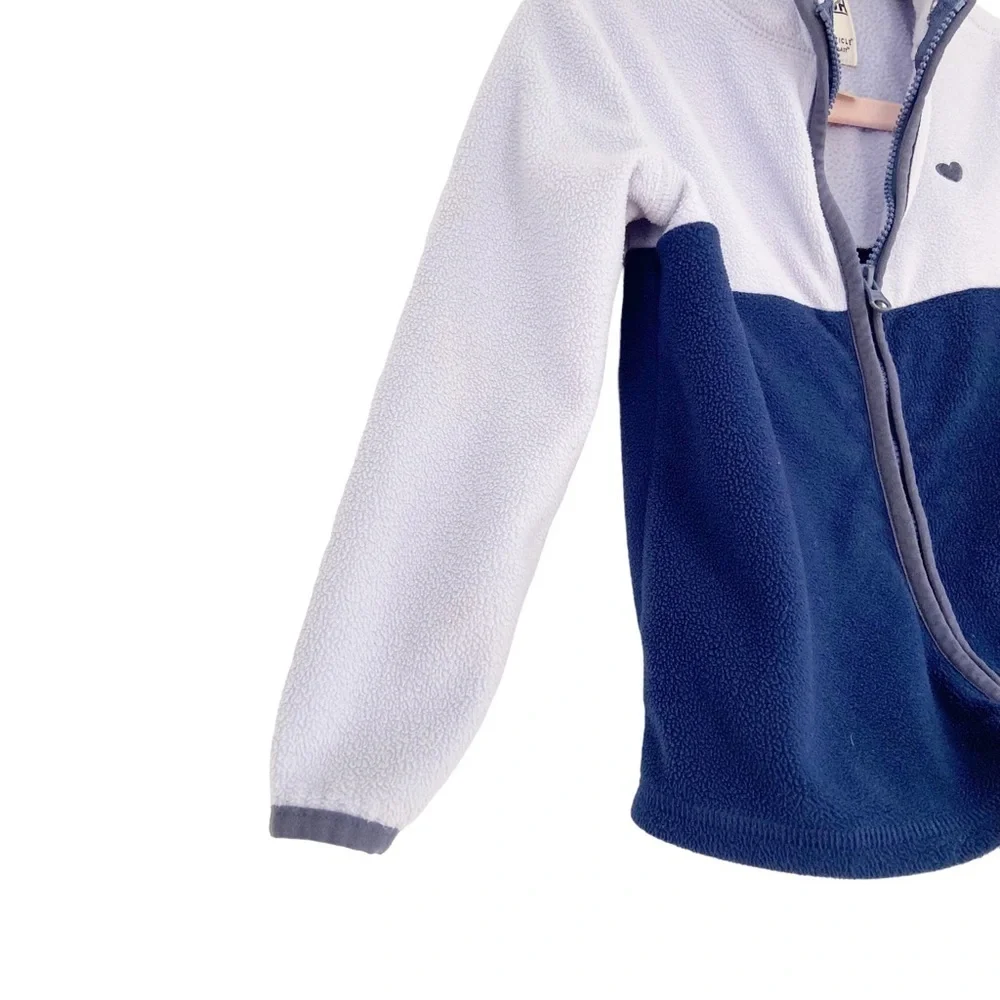 OshKosh B'gosh Kid Toddler Girl's Full Zip Fleece Jacket Blue Purple Heart 3T